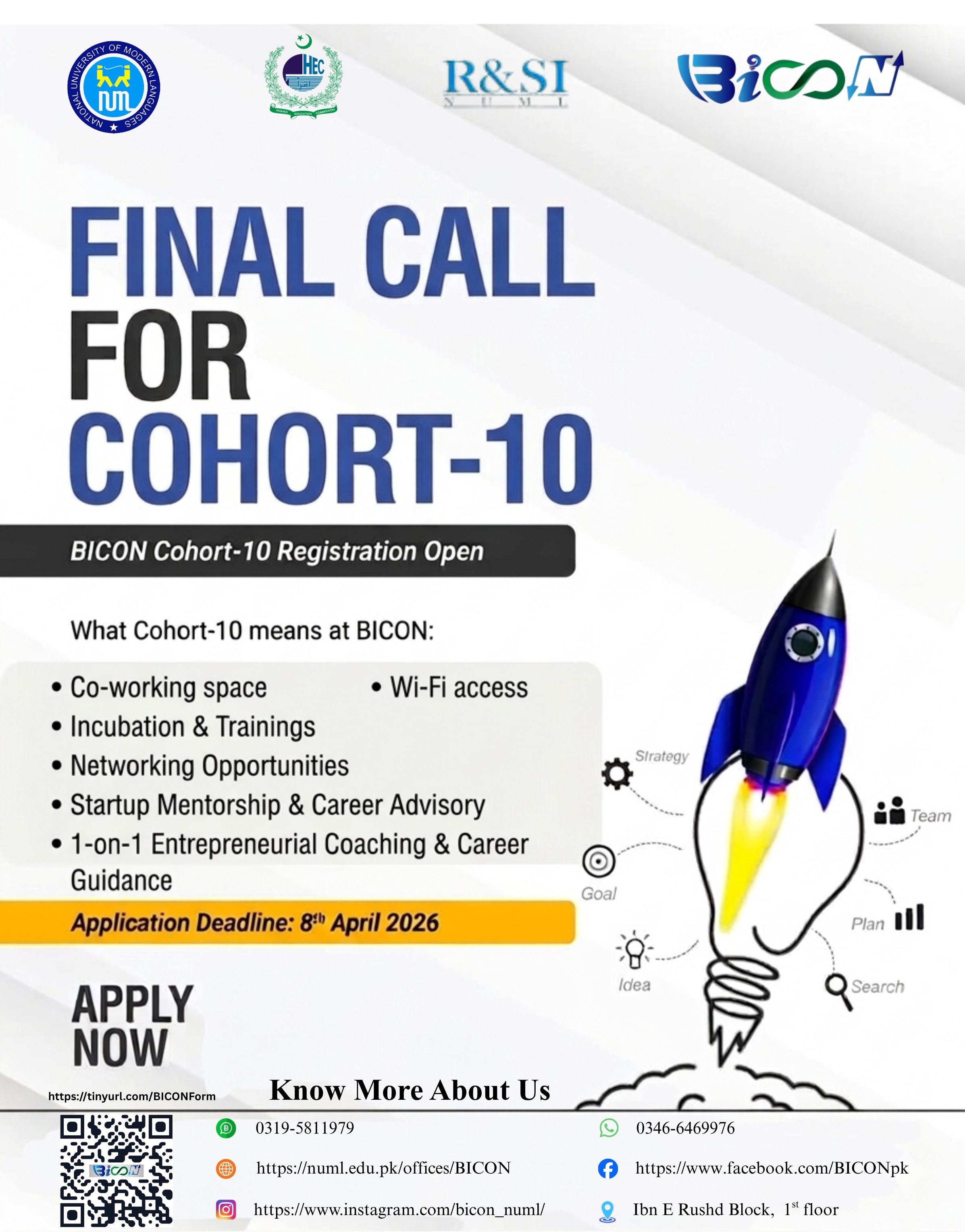 FINAL CALL FOR COHORT-10